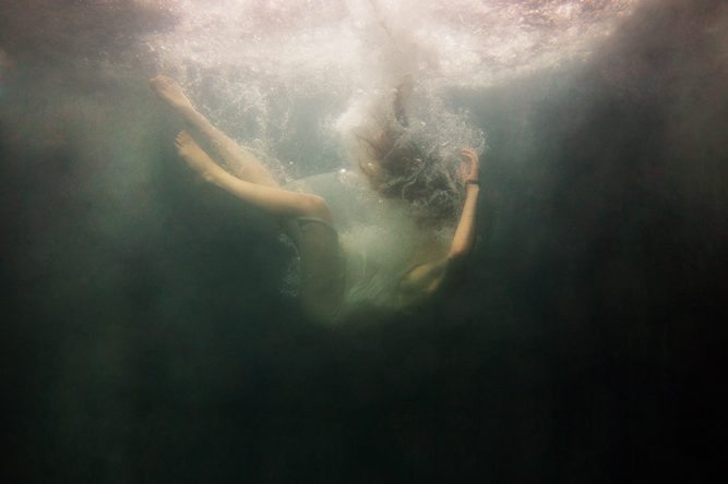 Into the Abyss © Simon Harsent was a personal fine art piece for a POOL Collective project, inspired by his feeling of drowning when faced with a tight deadline. After shooting this image it was then purchased by a client for Nick Cave's Ship Song Project at the Sydney Opera House.